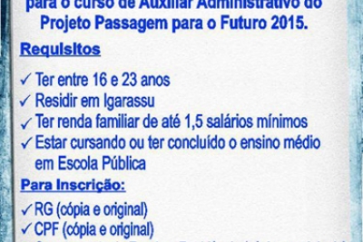 Ponto Cidadão abre vagas para curso de Auxiliar Administrativo 