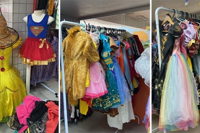 Bazar do NACC com opções de fantasias para o Carnaval